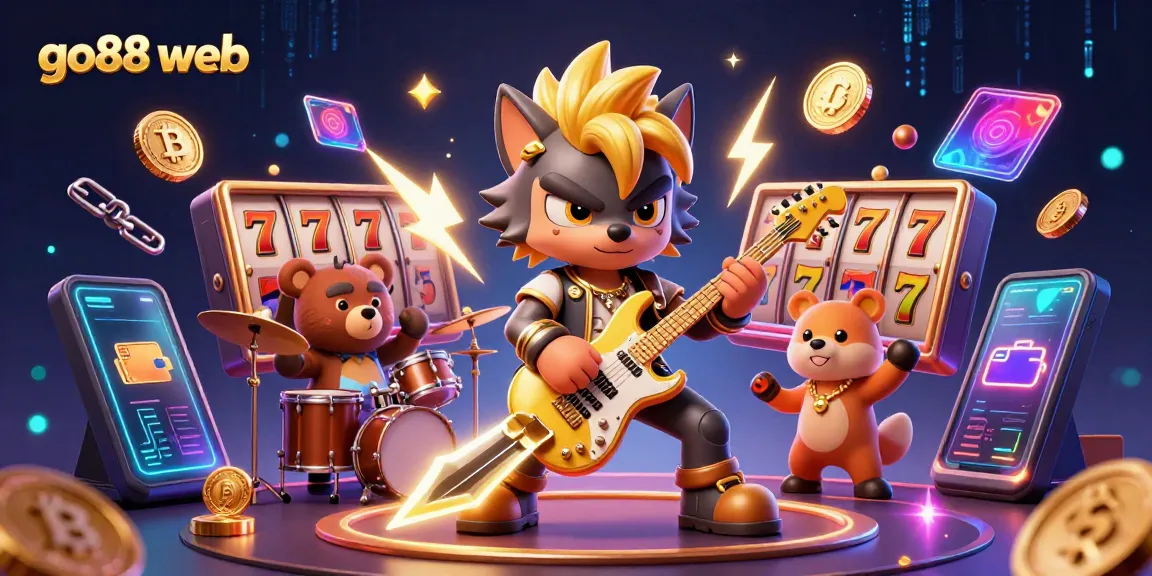 Experience the excitement of go88 web with vibrant 3D casino elements and characters.