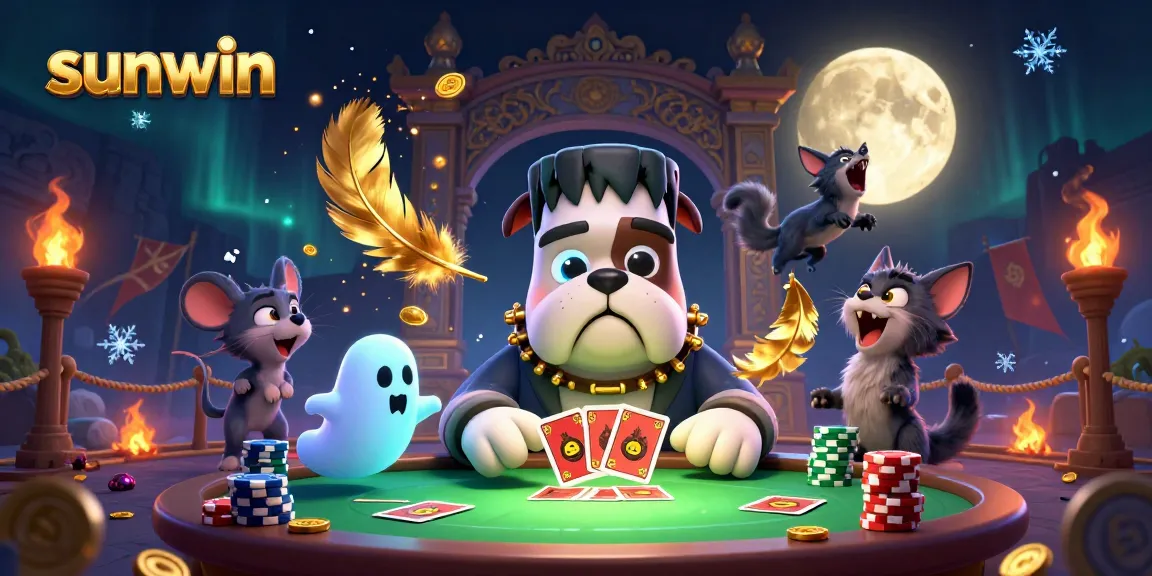 Engage with sunwin in an ultra-detailed 3D casino scene, featuring lively characters and vibrant game elements.