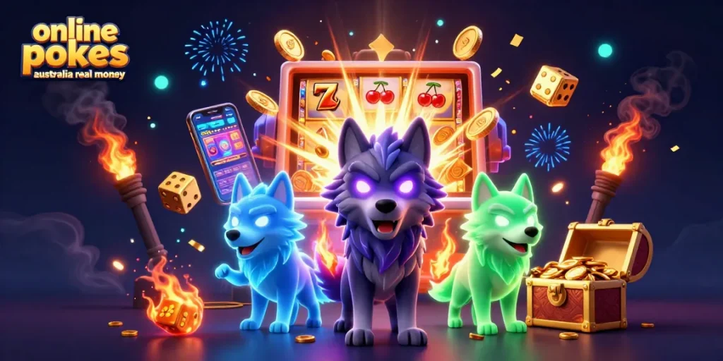 Experience online pokies Australia real money with vibrant wolves and jackpot action.